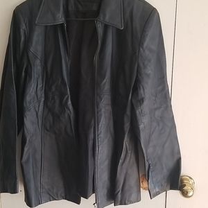 Women's Black Leather Jacket sz Lg